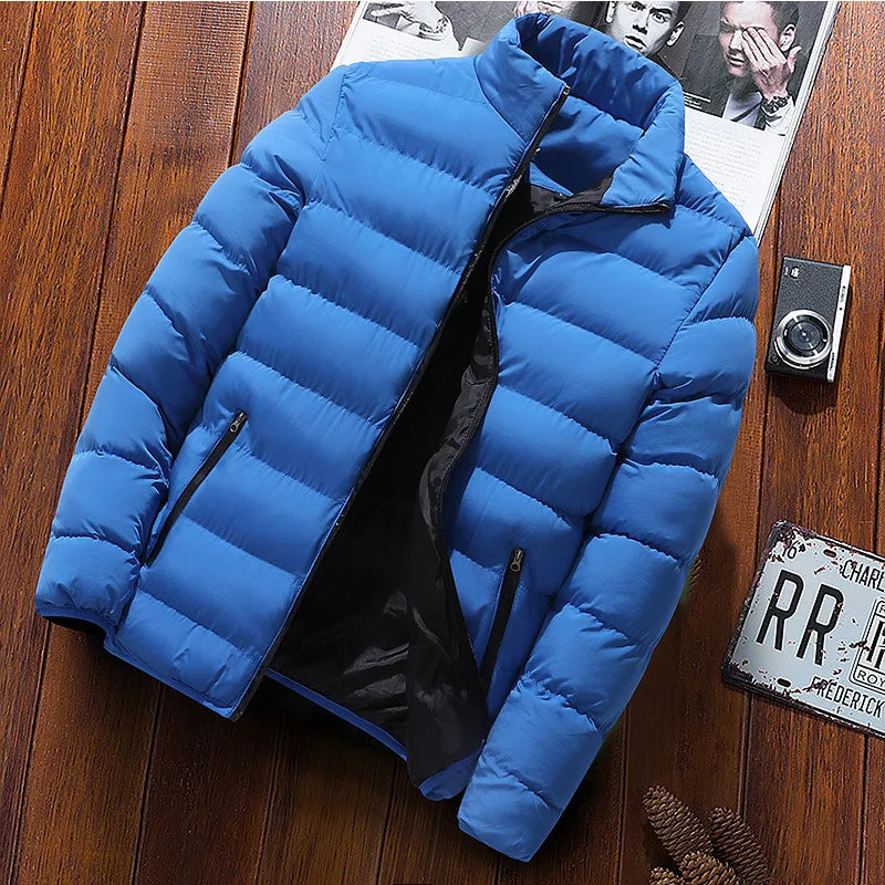 Autumn/Winter Men's Sports Cotton Coat New Warm Coat Thickened Stand Collar Cardigan Outdoor Padded Jacket Trend Men's clothing