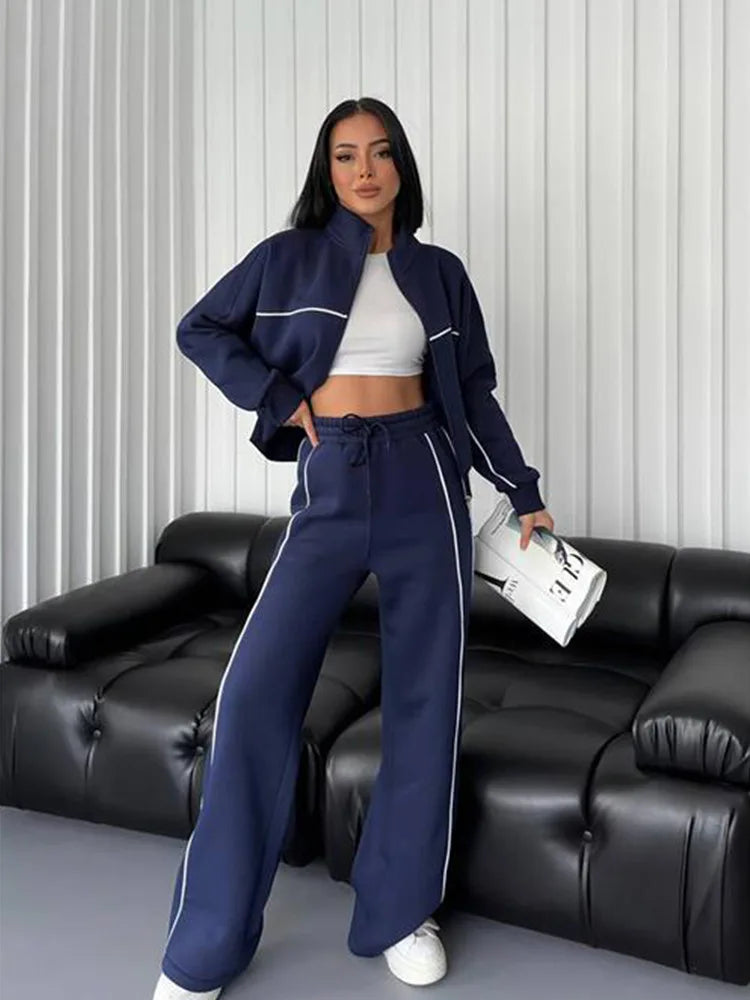 Sweatsuits for Women Set 2 Piece Outfits Long Sleeve Zip Up Jacket Oversized Sweatshirt Jogger Sweatpants Tracksuit