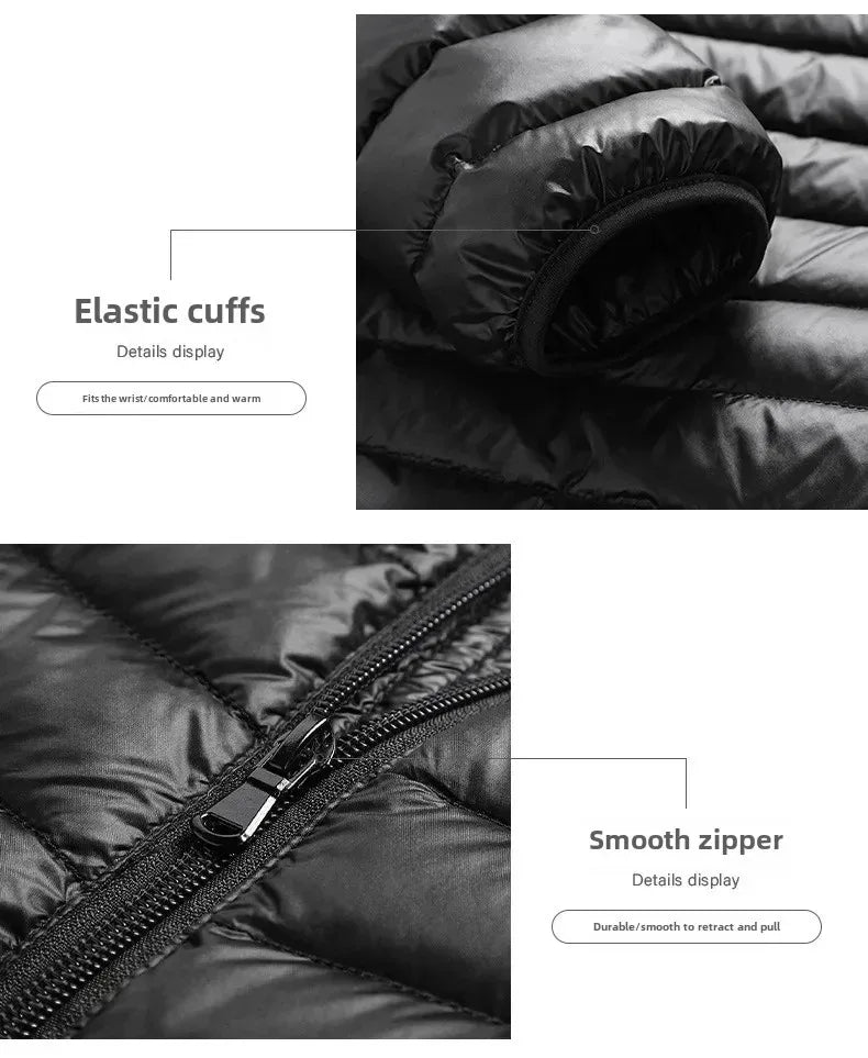 Winter New Thick Men Warm Parka Jackets Casual Men's Outwear Coats Solid Stand Collar Male Windbreak Cotton Padded Down Jacket