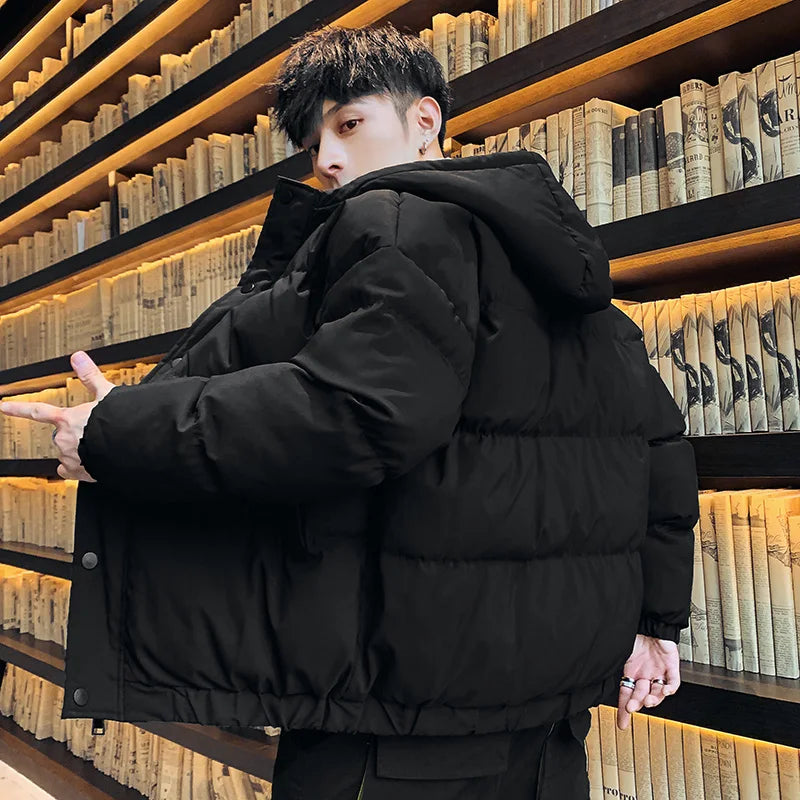 Men Harajuku Colorful Bubble Coat Winter Jacket 2024 Mens Streetwear Hip Hop Parka Korean Yellow Black Clothes Puffer Jackets