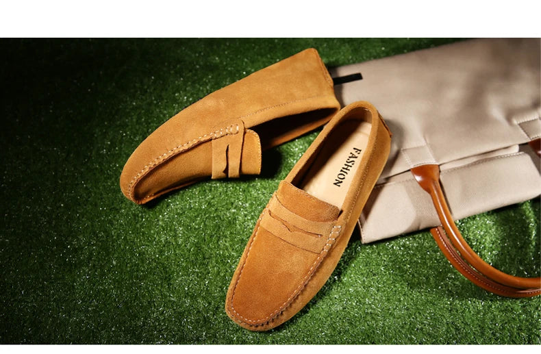 Men High Quality Leather Loafers Men Casual Shoes Moccasins Slip On Men's Flats Fashion Men Shoes Male Driving Shoes Size 38-49