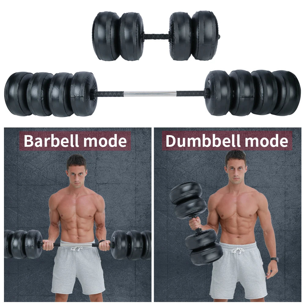 Deiris 1-35KG Dumbbell Barbell Set,2 in1 Portable Travel Fitness,Free Weights,Gym Arm Muscle,Home Outdoor, Water Dumbbell