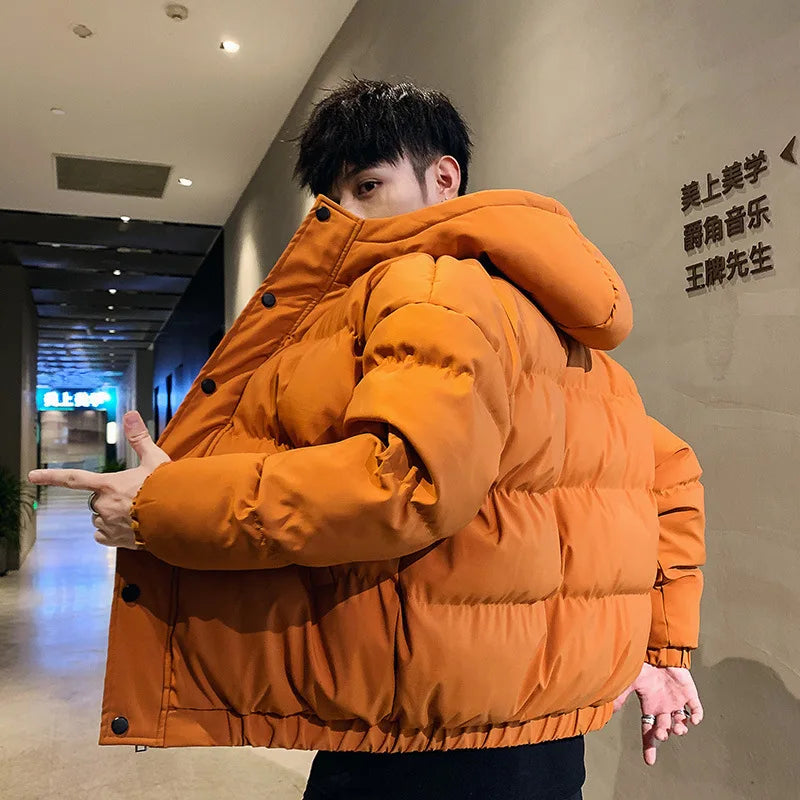 Men Harajuku Colorful Bubble Coat Winter Jacket 2024 Mens Streetwear Hip Hop Parka Korean Yellow Black Clothes Puffer Jackets