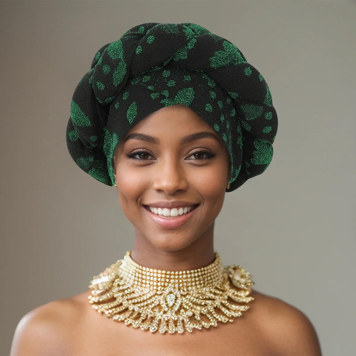 African Headtie Latest Nigeria Aso Oke Twist Knot Head Wraps Headpiece Turban Cap Bonnet for Women Already Made Auto Gele Mujer