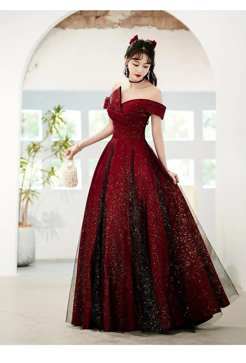 Elegant Sexy Boat Neck Evening Prom Dresses for Women Summer 2023 Host Birthday Wedding Party Dress Formal Occasion vestidos