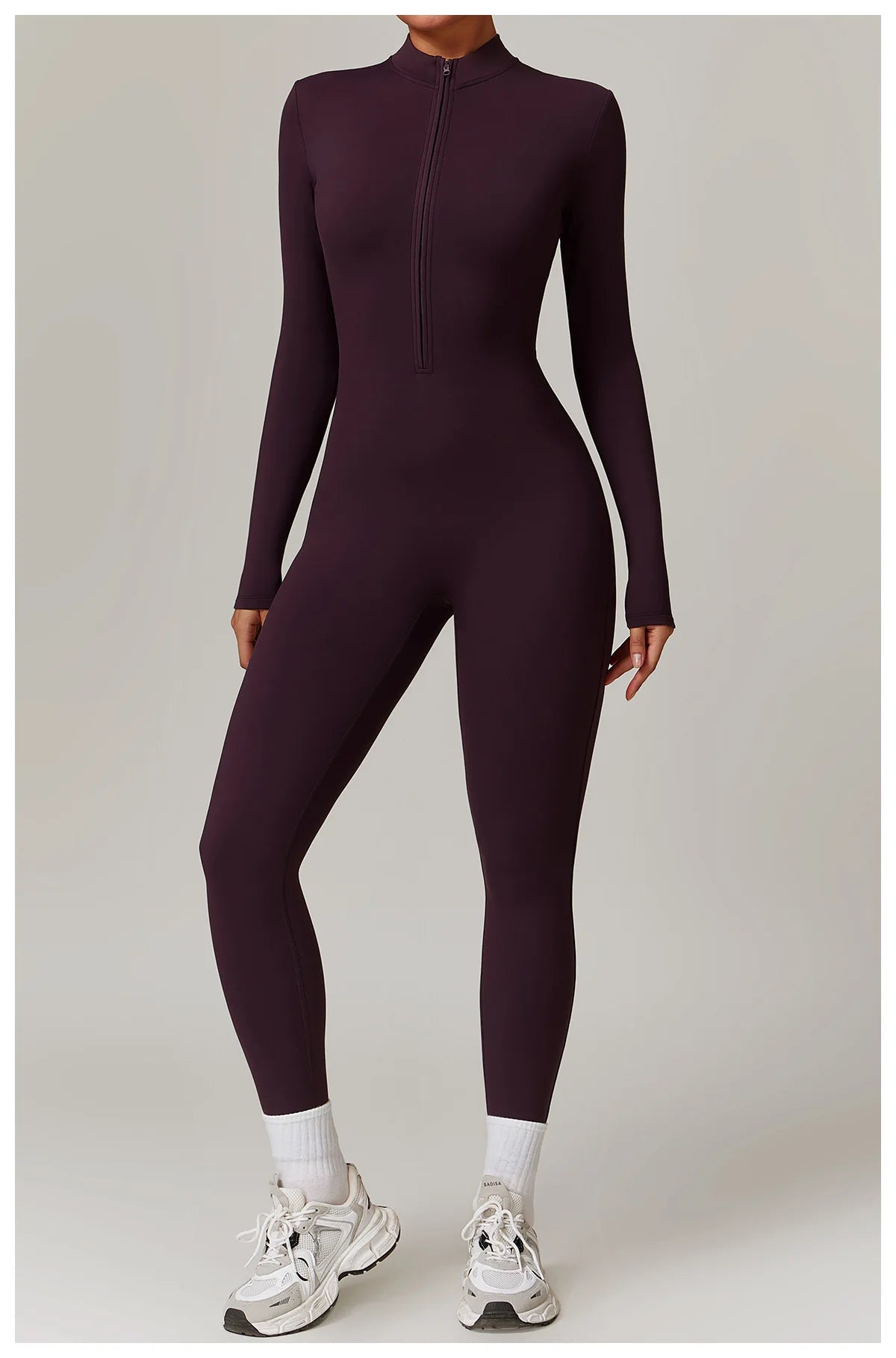 Winter Autumn Women's One-piece Yoga Jumpsuit leggings Long-sleeved Warm ski Overalls Outerwear High Elastic Cycling Bodysuit