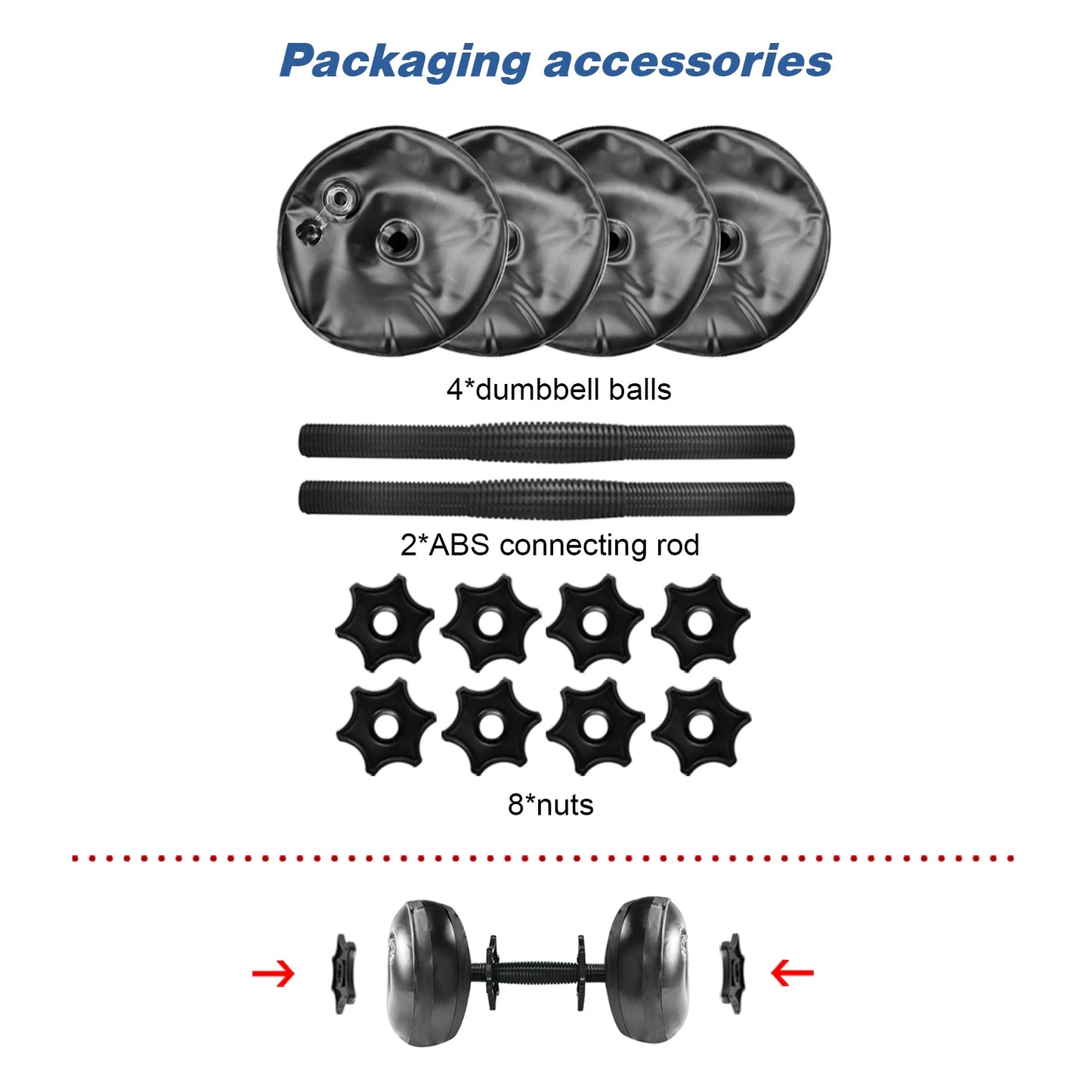 Deiris 1-35KG Dumbbell Barbell Set,2 in1 Portable Travel Fitness,Free Weights,Gym Arm Muscle,Home Outdoor, Water Dumbbell