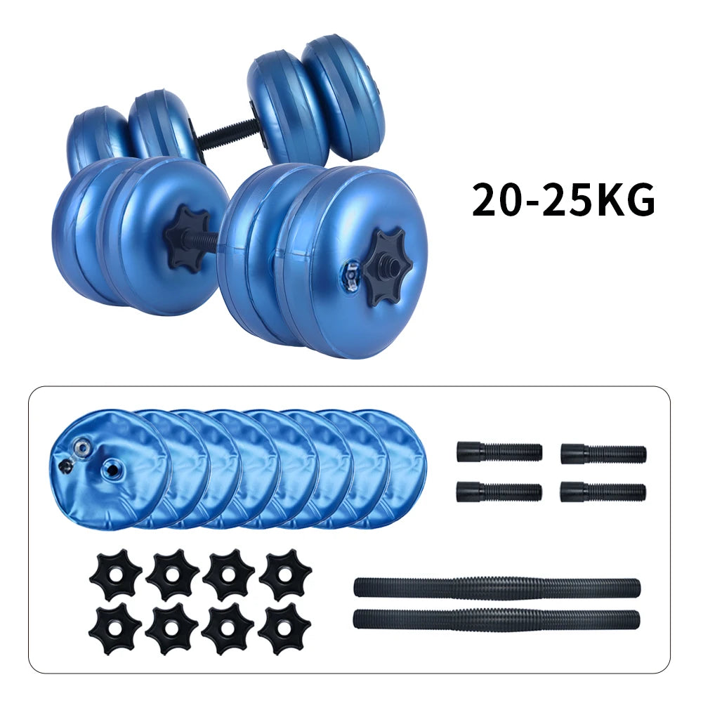 Deiris 1-35KG Dumbbell Barbell Set,2 in1 Portable Travel Fitness,Free Weights,Gym Arm Muscle,Home Outdoor, Water Dumbbell