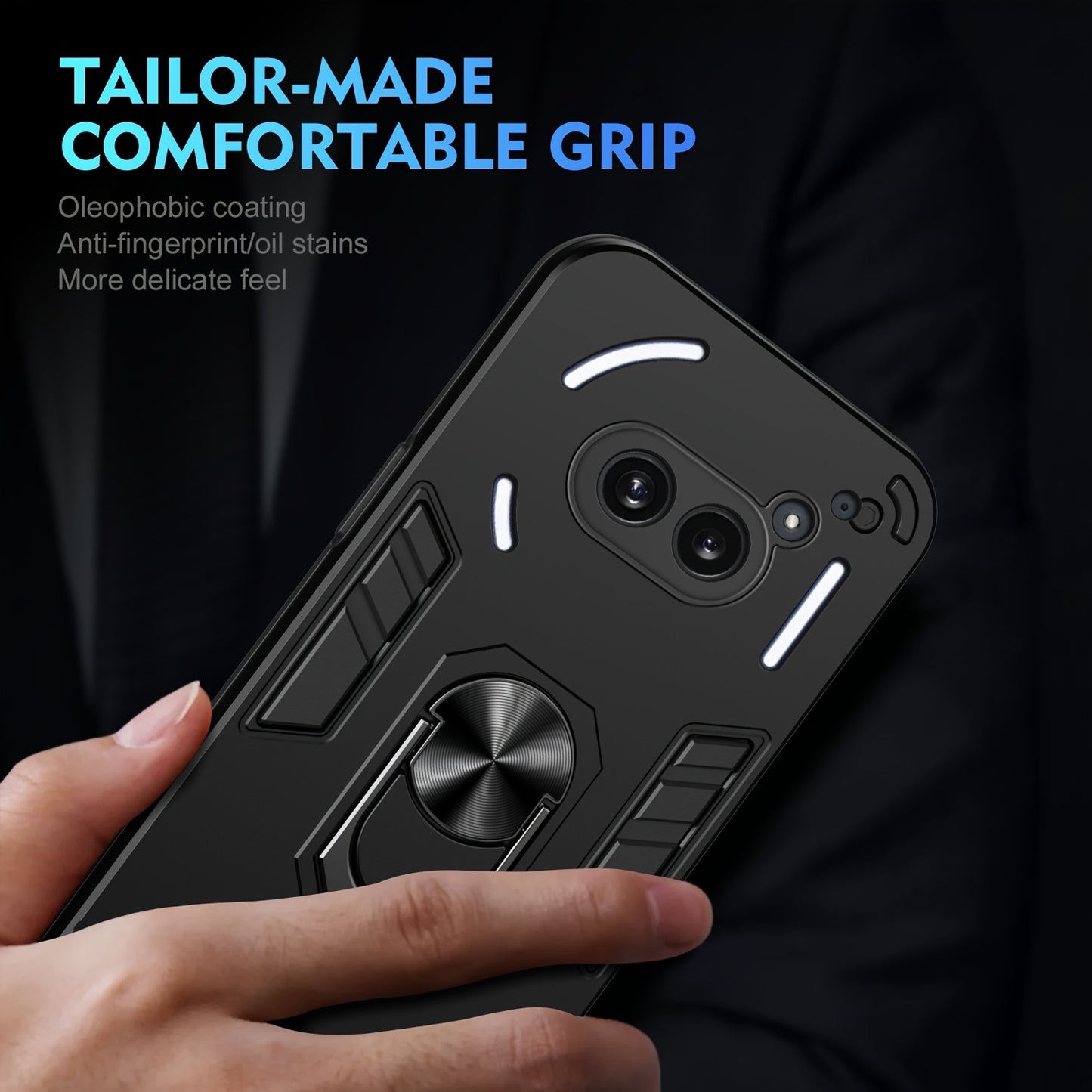 A Phone Case with a Ring Support And Shockproof Protection, Designed to Add Thickness for Lens Protection, Compatible with Iphone 12, 13, 14, 15, And 16 Pro Max.