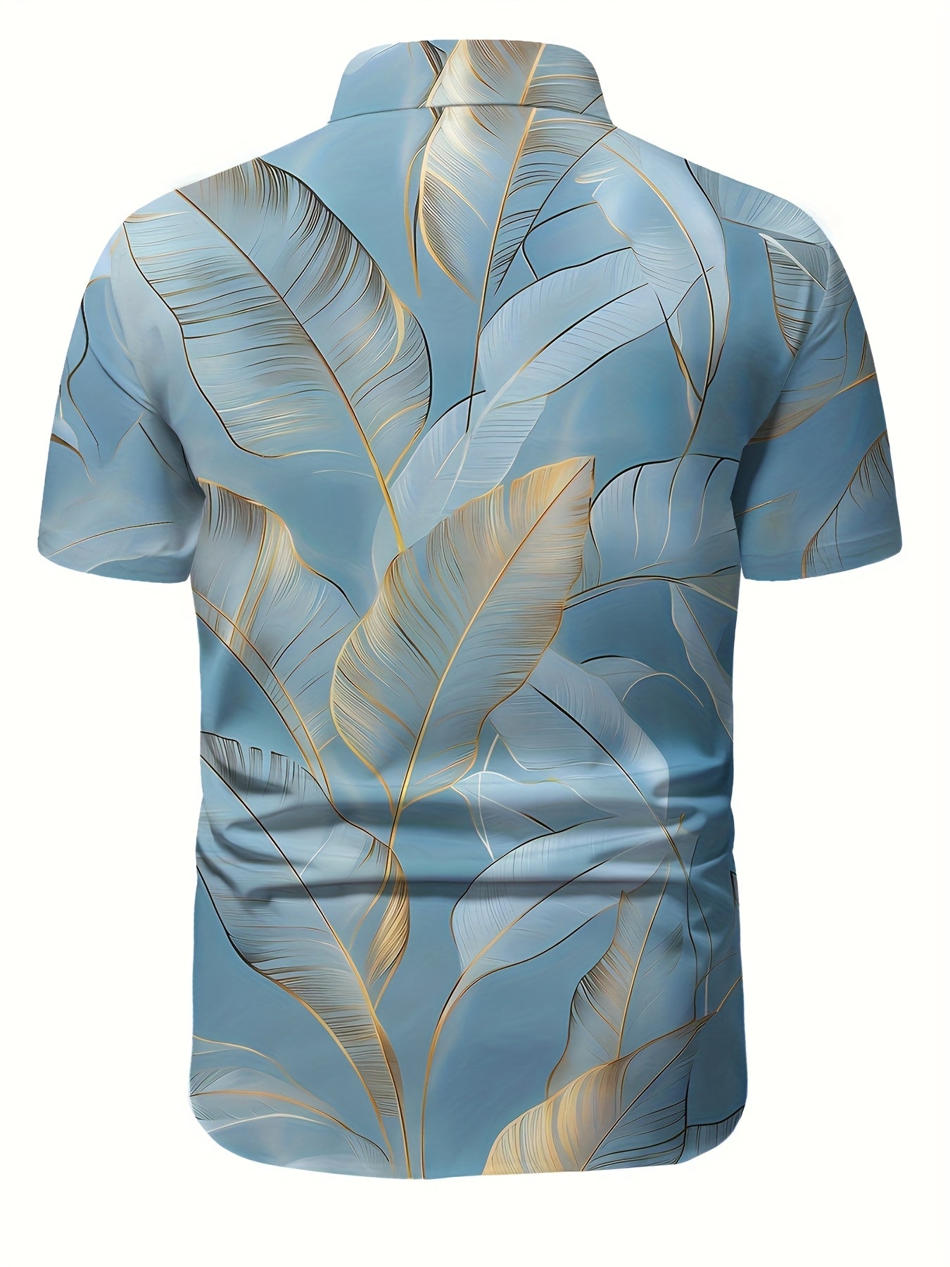 New Summer Men'S Short-Sleeve Shirt Featuring a Stylish And Casual Tropical Palm Tree Design, Perfect for Hawaiian Wear.